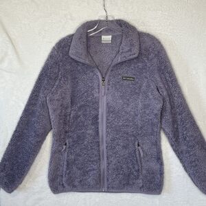 Columbia Purple Sherpa Fleece Fuzzy Zip-Up Jacket Size Medium